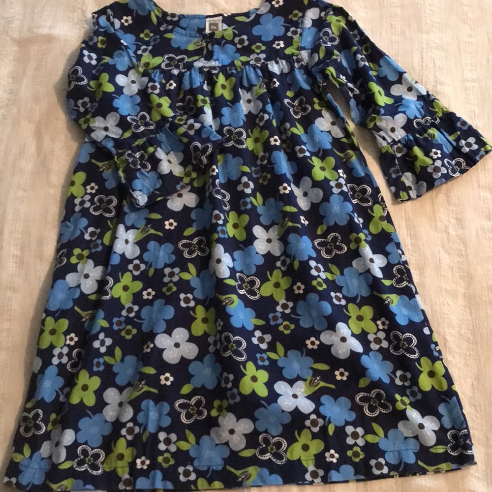 Girls Carter’s Blue/Green Cotton Dress